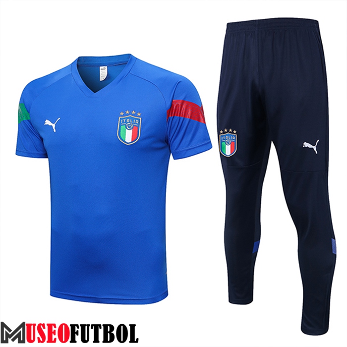 Camiseta Entrenamiento + Cortos Italia Azul 2023/2023