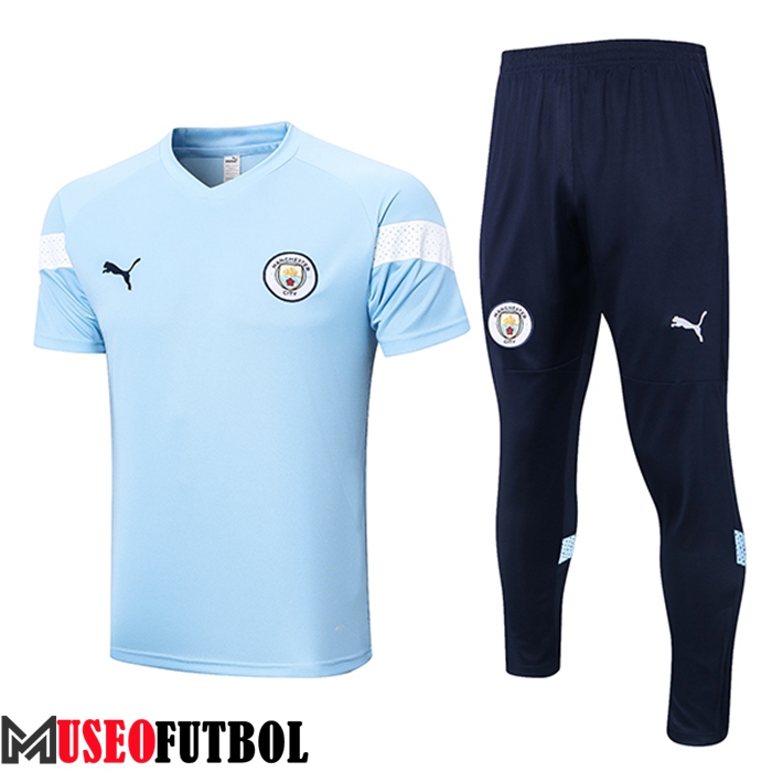 Camiseta Entrenamiento + Cortos Manchester City Azul Claro 2023/2023