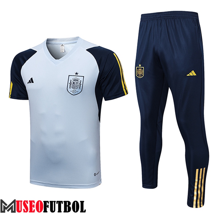 Camiseta Entrenamiento + Cortos España Azul Claro 2023/2023