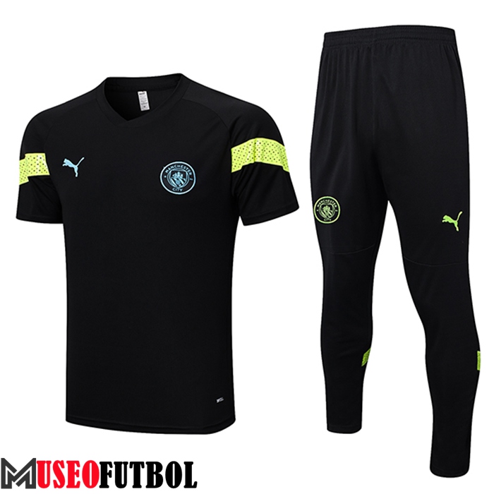 Camiseta Entrenamiento + Cortos Manchester City Negro 2023/2023