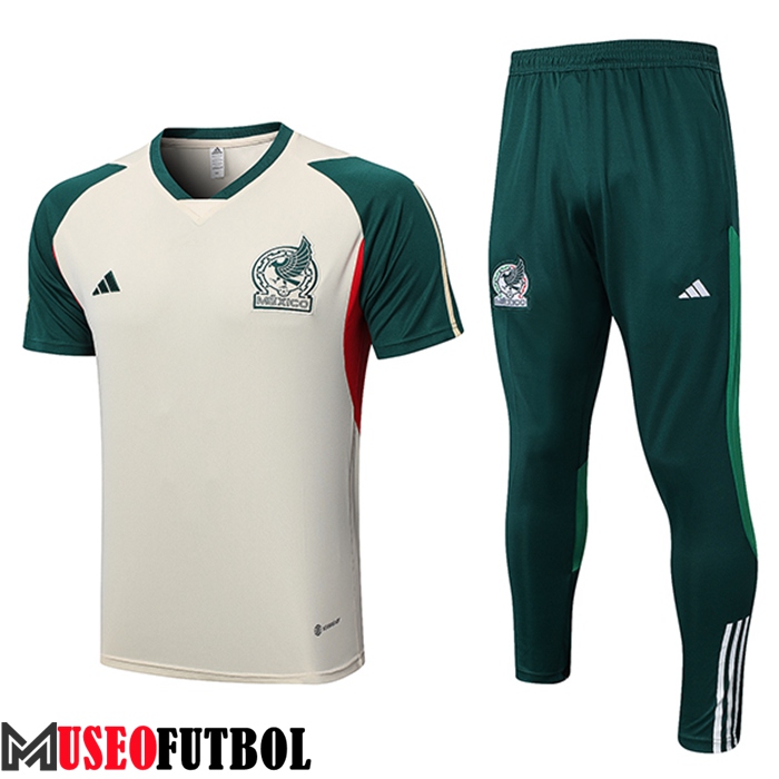 Camiseta Entrenamiento + Cortos México Beige 2023/2023