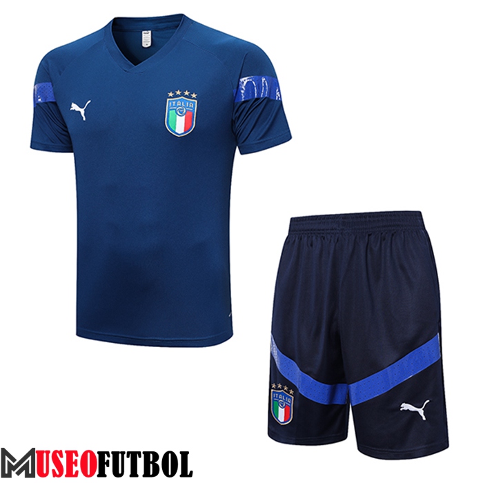 Camiseta Entrenamiento + Cortos Italia Azul marino 2023/2023