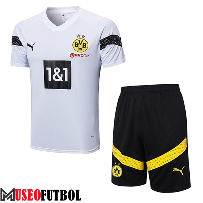 Camiseta Entrenamiento + Cortos Dortmund Blanco 2023/2023