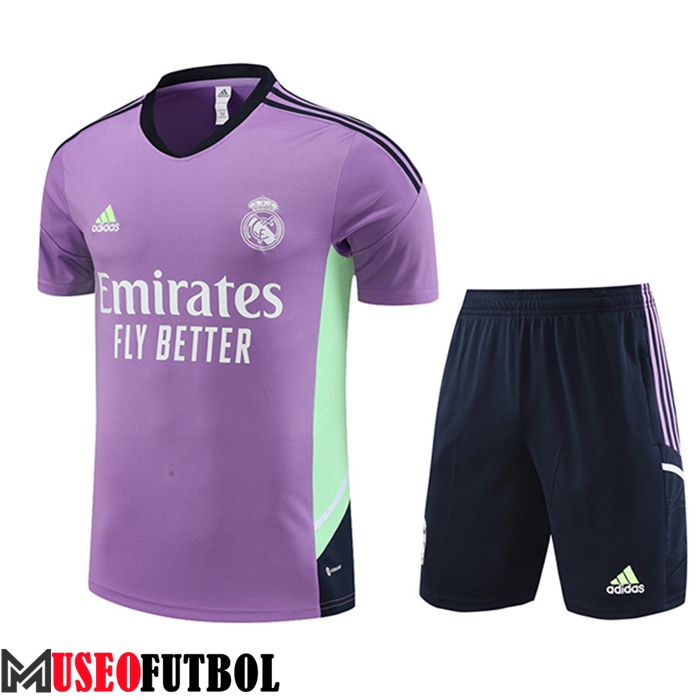 Camiseta Entrenamiento + Cortos Real Madrid Violeta 2023/2023