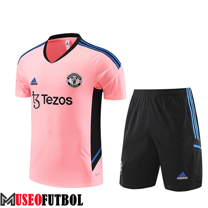 Camiseta Entrenamiento + Cortos Manchester United Rosa 2022/2023