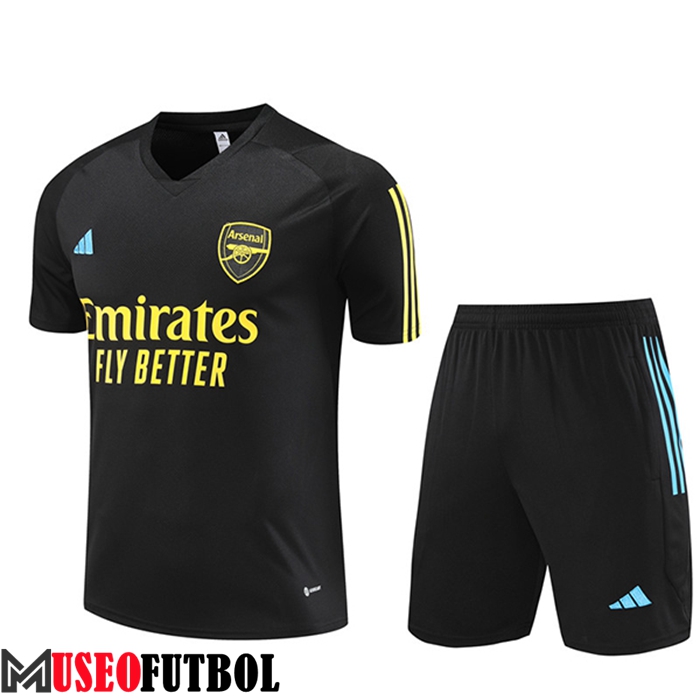 Camiseta Entrenamiento + Cortos Arsenal Negro 2023/2024