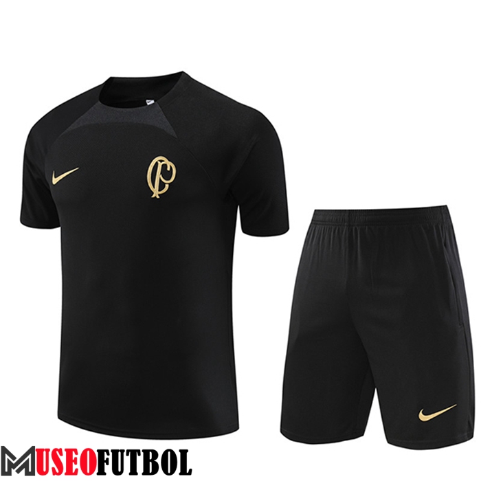 Camiseta Entrenamiento + Cortos Corinthians Negro 2023/2024