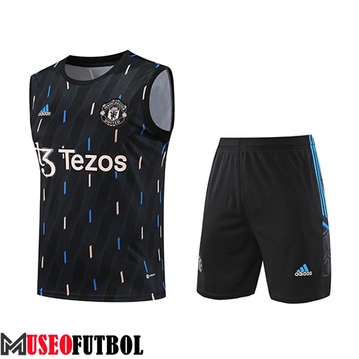 Camiseta Entrenamiento sin mangas + Cortos Manchester United Negro 2023/2024