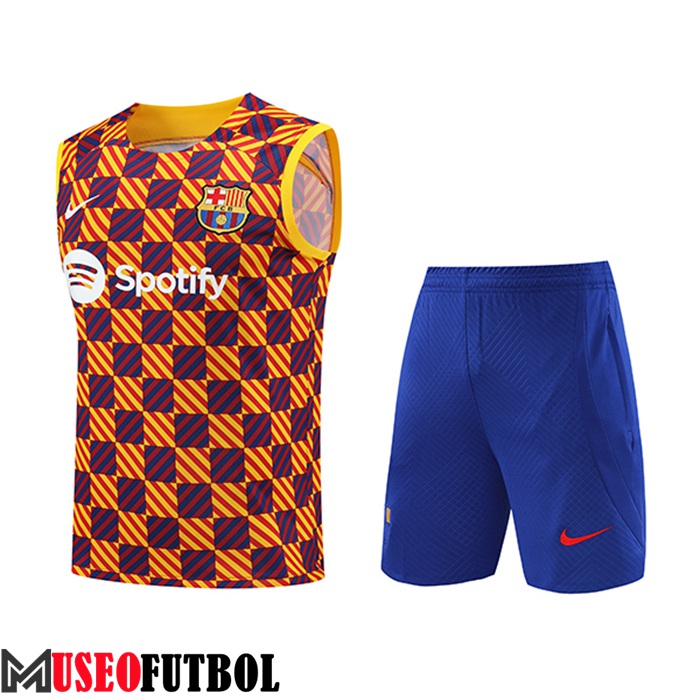 Camiseta Entrenamiento sin mangas + Cortos FC Barcelona Amarillo 2023/2024