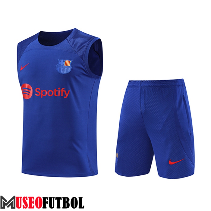 Camiseta Entrenamiento sin mangas + Cortos FC Barcelona Azul 2023/2024