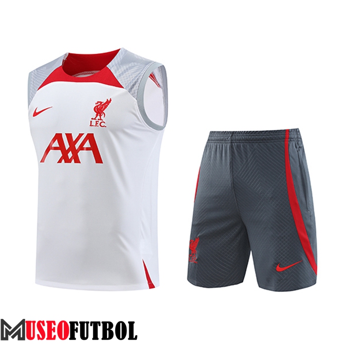 Camiseta Entrenamiento sin mangas + Cortos FC Liverpool Blanco 2023/2024