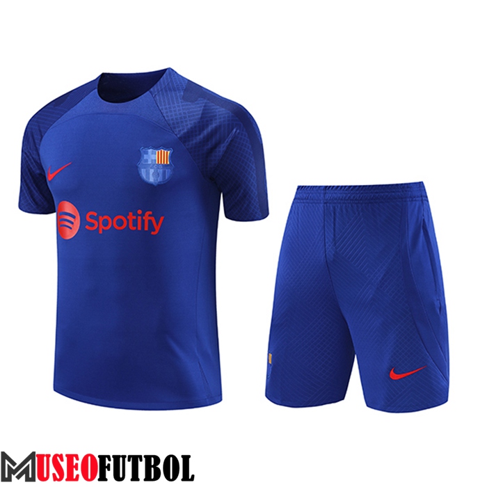 Camiseta Entrenamiento + Cortos FC Barcelona Azul marino 2023/2024