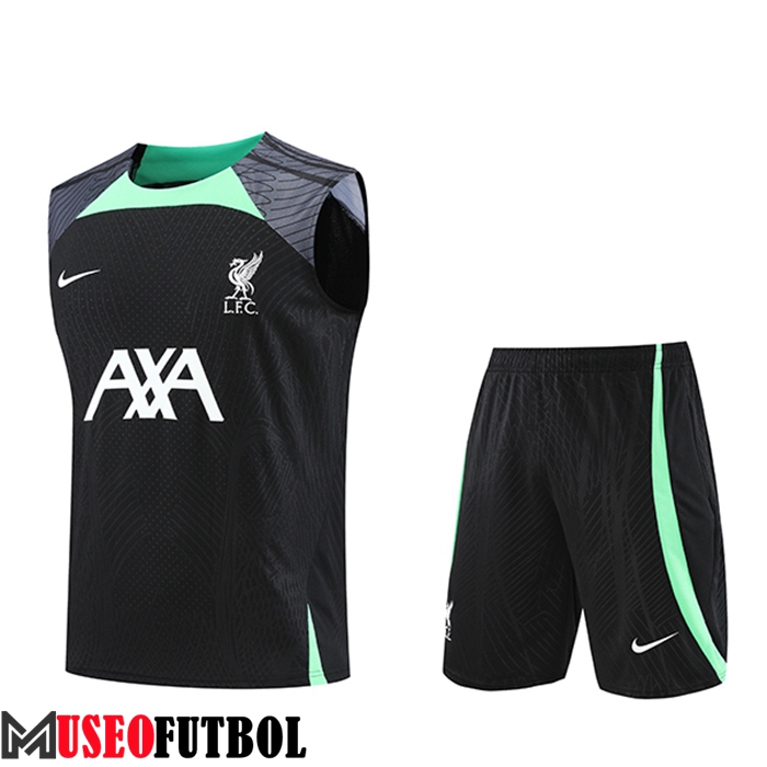 Camiseta Entrenamiento sin mangas + Cortos FC Liverpool Negro 2023/2024