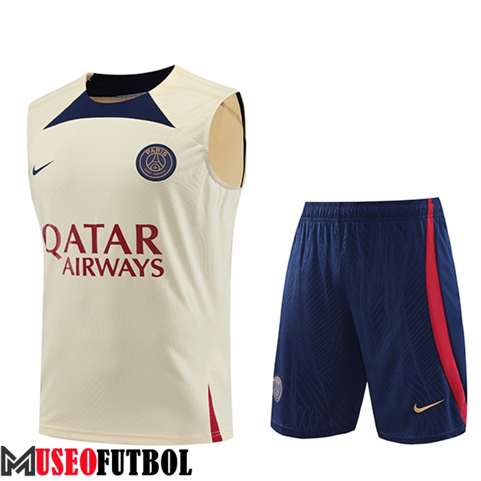 Camiseta Entrenamiento sin mangas + Cortos PSG Amarillo 2023/2024