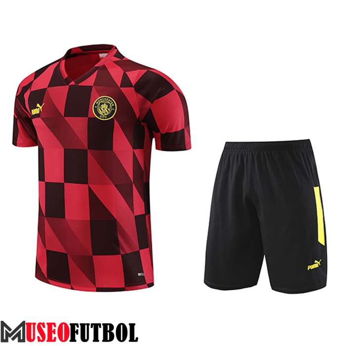 Camiseta Entrenamiento + Cortos Manchester City Rojo 2023/2024