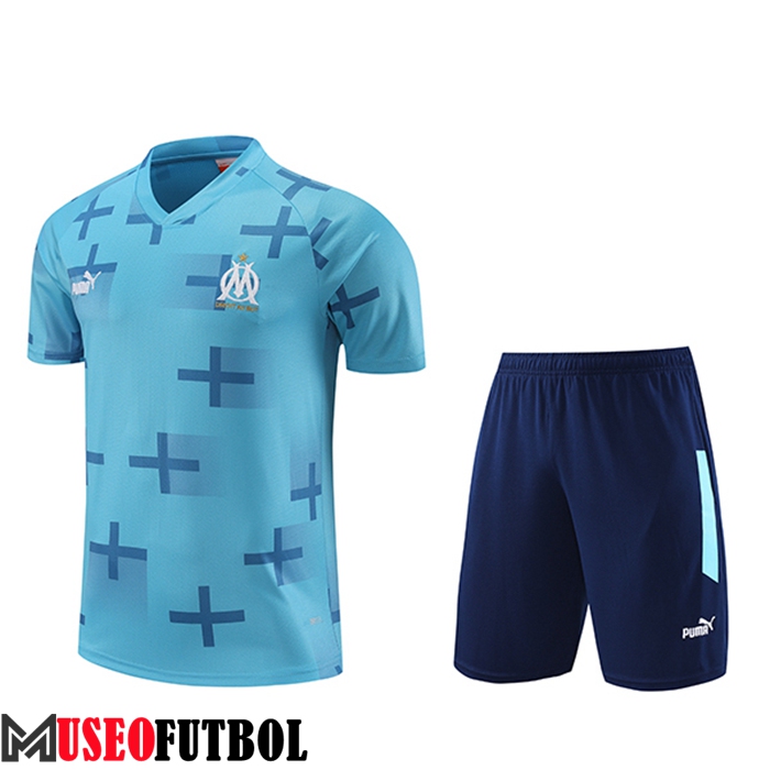 Camiseta Entrenamiento + Cortos Marsella Azul Claro 2023/2024