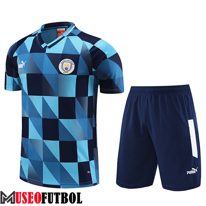 Camiseta Entrenamiento + Cortos Manchester City Azul Claro 2023/2024