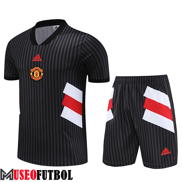 Camiseta Entrenamiento + Cortos Manchester United Negro 2023/2024