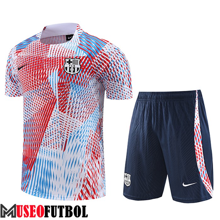 Camiseta Entrenamiento + Cortos FC Barcelona Rojo/Azul/Blanco 2023/2024