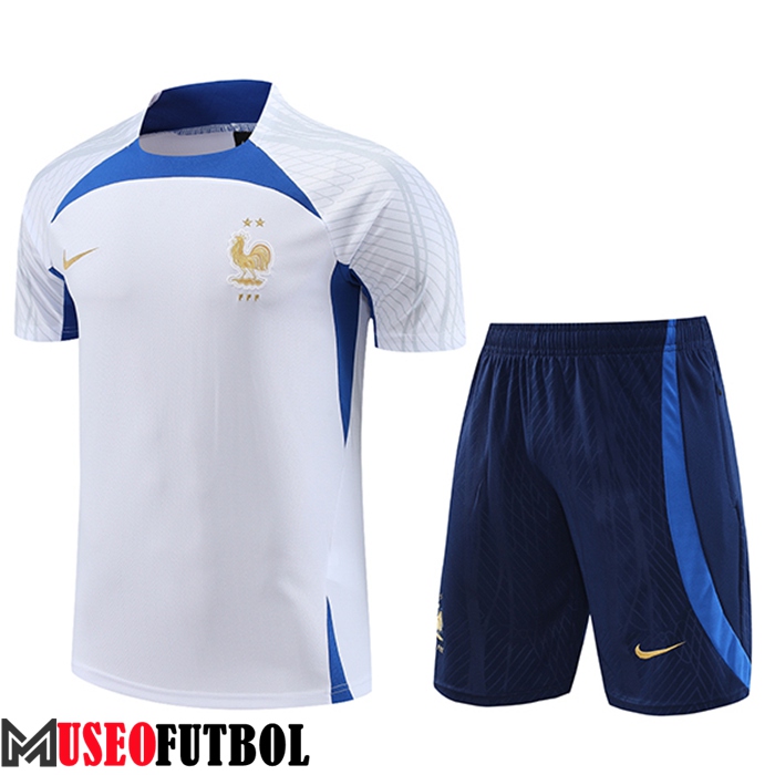 Camiseta Entrenamiento + Cortos Francia Blanco 2023/2024