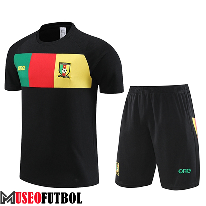 Camiseta Entrenamiento + Cortos Camerún Negro 2023/2024