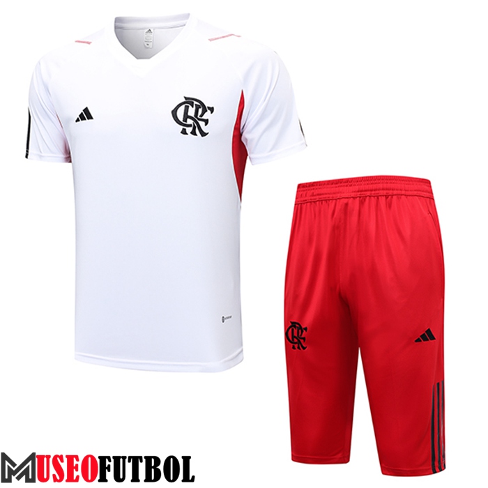 Camiseta Entrenamiento + Cortos Flamengo Blanco 2023/2024