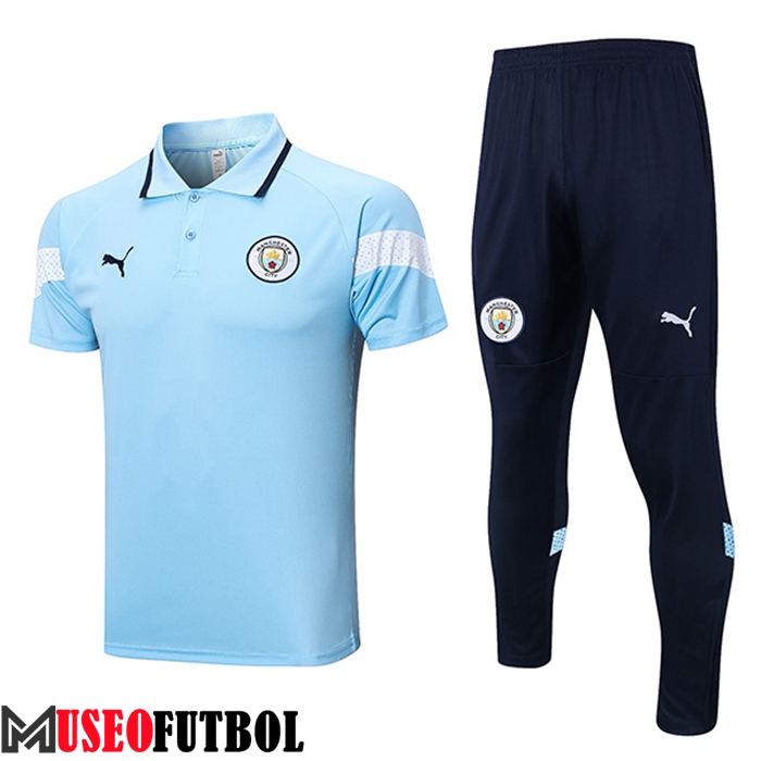 Camiseta Polo Manchester City Azul Claro 2023/2023