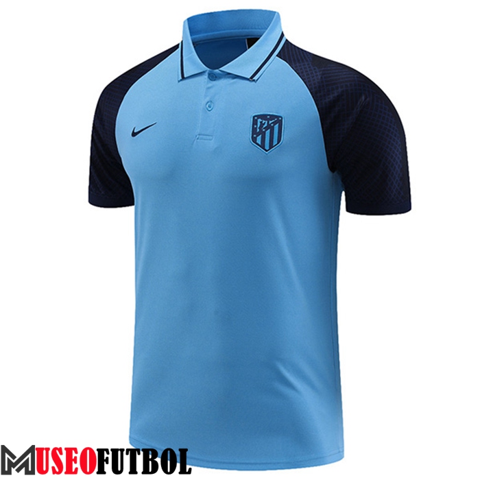 Camiseta Polo Atletico Madrid Azul Claro 2023/2023