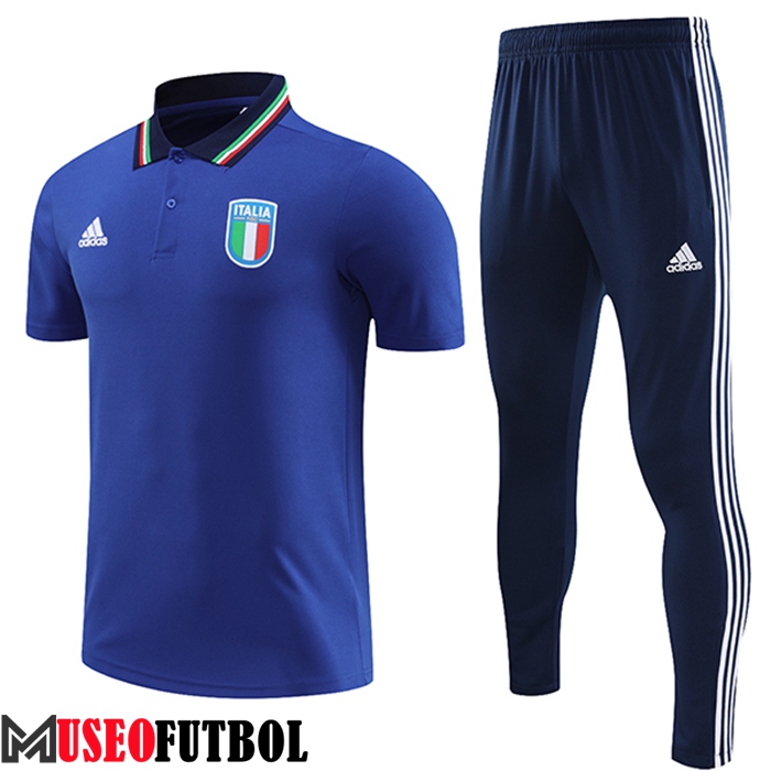 Camiseta Polo Italia Azul 2023/2024