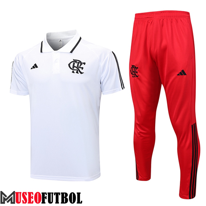 Camiseta Polo Flamengo Blanco 2023/2024