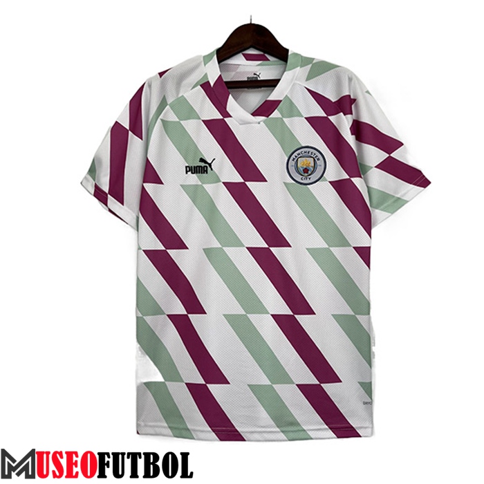 Camiseta Entrenamiento Manchester City Blanco/Violeta/Verde 2023/2024