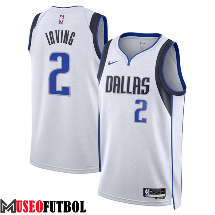 Camisetas Dallas Mavericks (IRVING #2) 2023/23 Blanco Association Edition