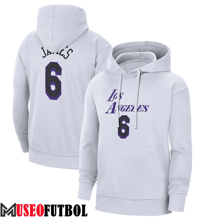 Sudadera De Entrenamiento Capucha Los Angeles Lakers Blanco 2023