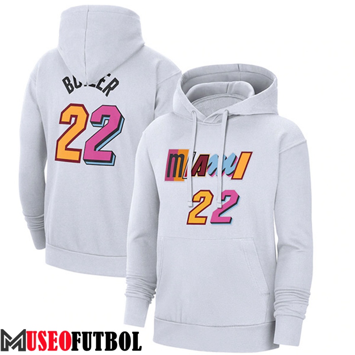 Sudadera De Entrenamiento Capucha Miami Heat Blanco 2023