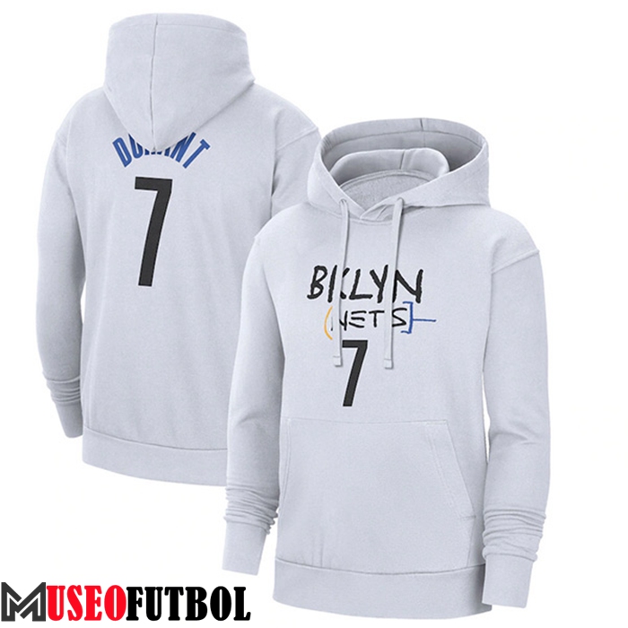 Sudadera De Entrenamiento Capucha Brooklyn Nets Blanco 2023