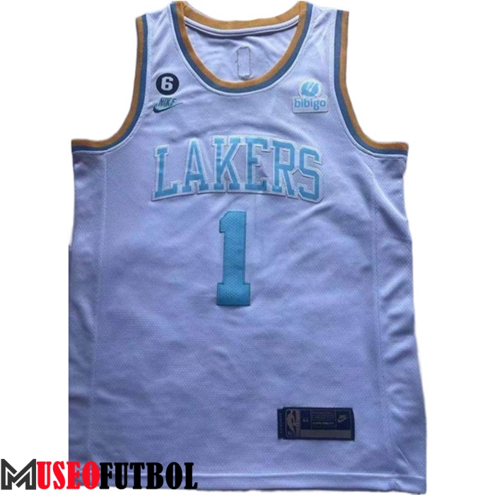 Camisetas Los Angeles Lakers (RUSSELL #1) 2022/23 Blanco