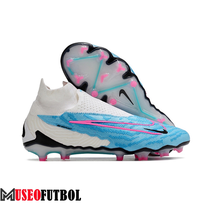 Nike Botas De Fútbol Phantom GX High Gang Elite DF FG Azul/Blanco