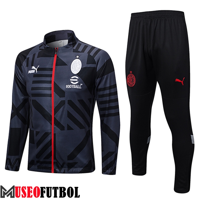 Chandal Equipos De Futbol - Chaqueta AC Milan Negro/Gris 2023/2023