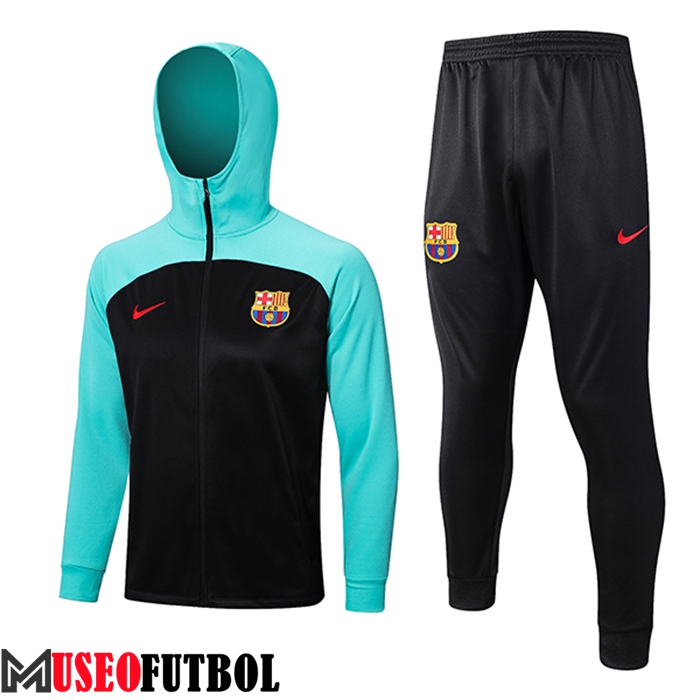 Chaqueta Con Capucha Chandal Rompevientos Chaqueta FC Barcelona Negro/Azul 2023/2023