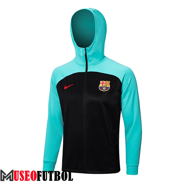 Chaqueta Con Capucha FC Barcelona Negro/Azul 2023/2023