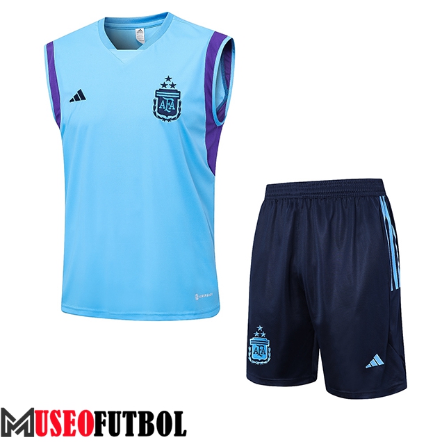 Camiseta Entrenamiento sin mangas + Cortos Argentin Azul Claro 2023/2024