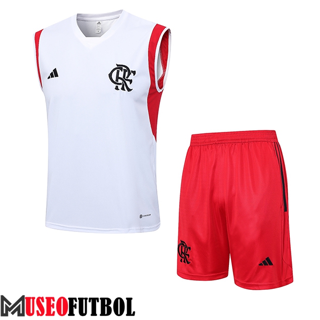 Camiseta Entrenamiento sin mangas + Cortos Flamengo Blanco 2023/2024