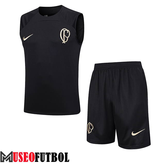 Camiseta Entrenamiento sin mangas + Cortos Corinthians Negro 2023/2024