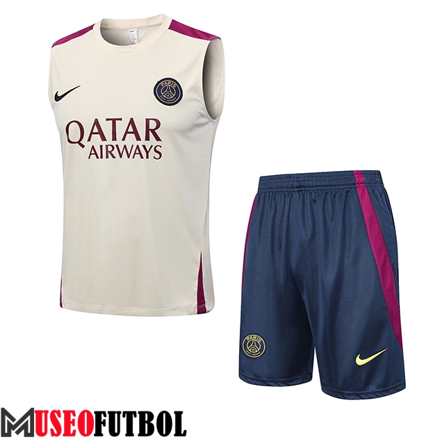 Camiseta Entrenamiento sin mangas + Cortos PSG Amarillo 2023/2024