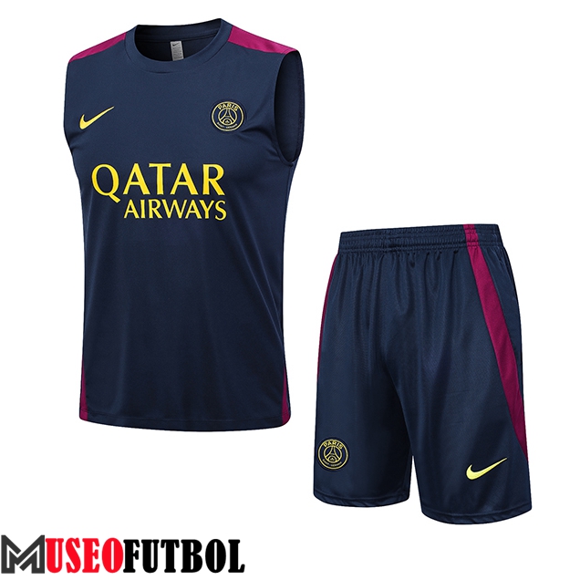 Camiseta Entrenamiento sin mangas + Cortos PSG Azul marino 2023/2024