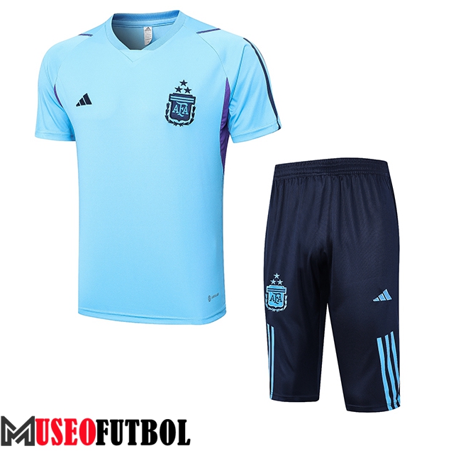 Camiseta Entrenamiento + Cortos Argentin Azul Claro 2023/2024