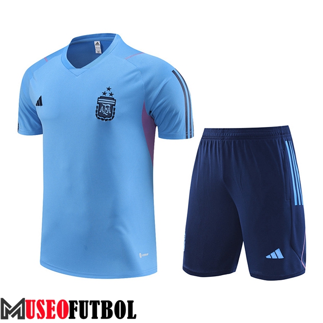 Camiseta Entrenamiento + Cortos Argentin Azul Claro 2023/2024