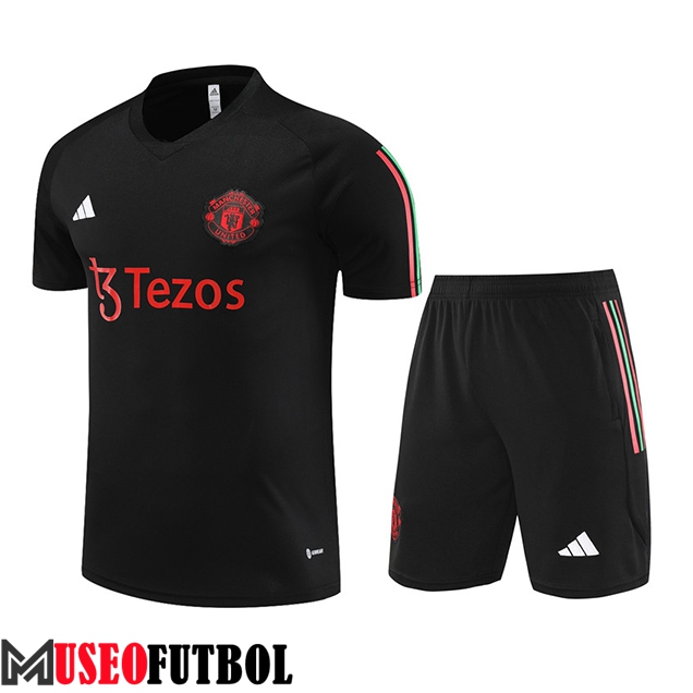 Camiseta Entrenamiento + Cortos Manchester United Negro 2023/2024