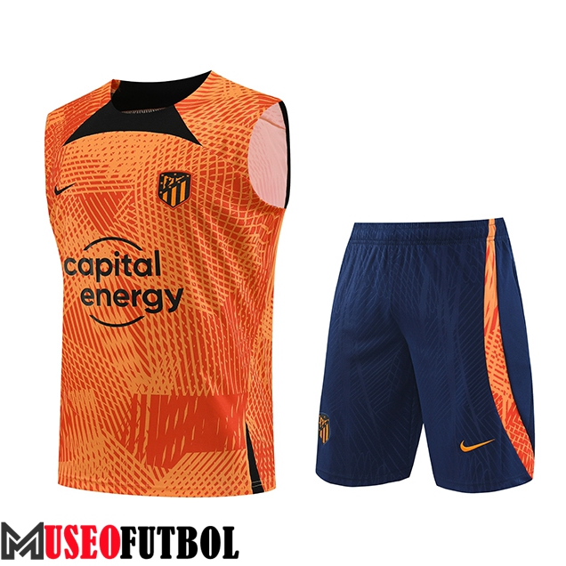 Camiseta Entrenamiento sin mangas + Cortos Atletico Madrid Naranja 2023/2024