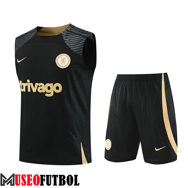 Camiseta Entrenamiento sin mangas + Cortos FC Chelsea Negro 2023/2024